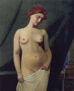 Female nude,Green Curtain Felix Vallotton